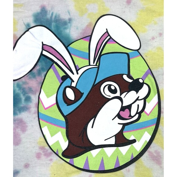 Buc-ees Easter Shirt Adult Small Tie Dye "But Did You Dye" T-Shirt - Picture 2 of 10